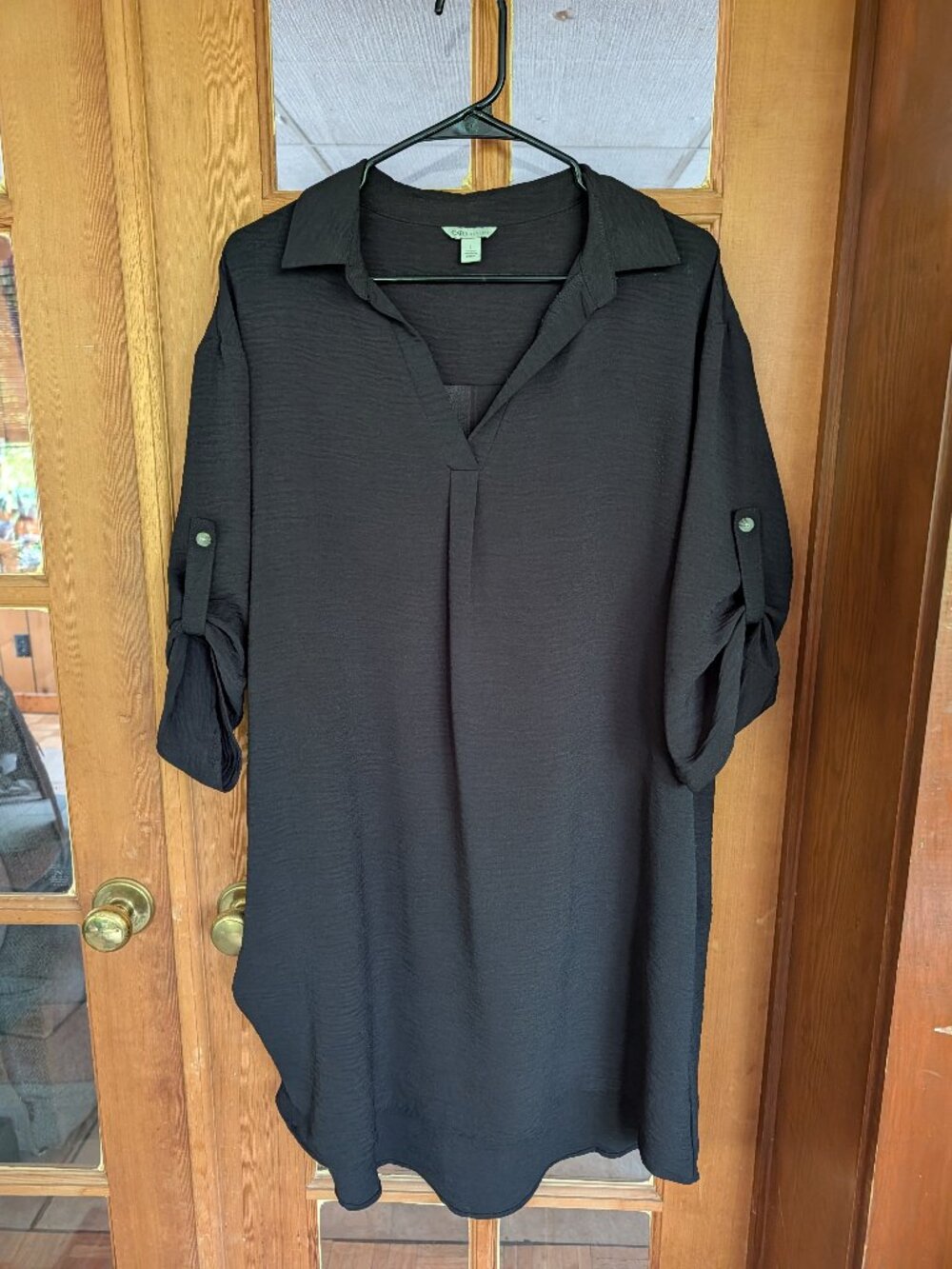 Cato Black Silky Shirt Dress